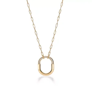 Pendant in Yellow Gold with Diamonds, Medium